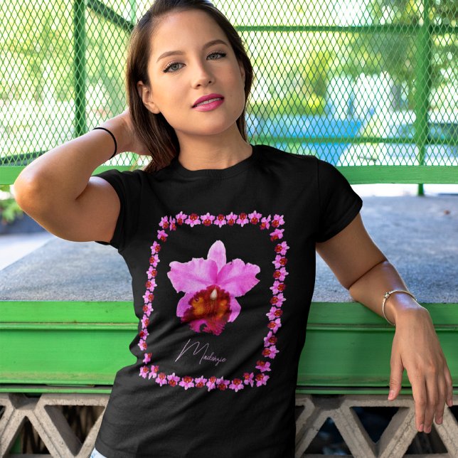 T-shirt Imprimez Personnalisé Cattleya Orchid Motif (Créateur téléchargé)