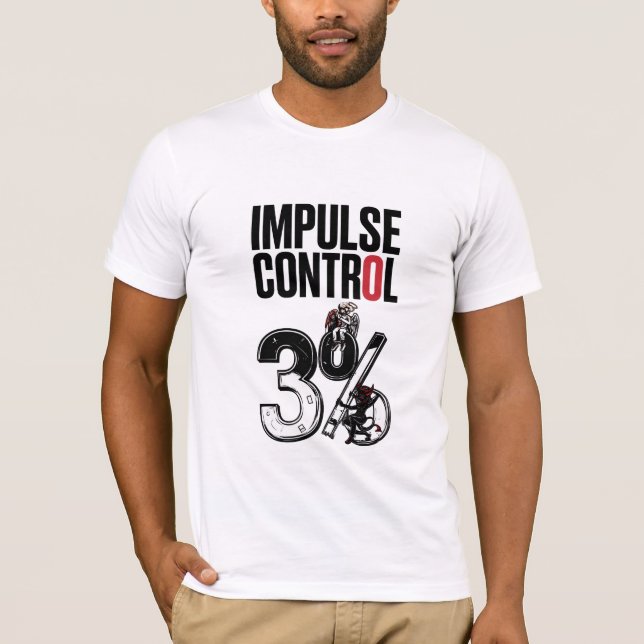 T-shirt - IMPULSE CONTROL – 3% Angel vs Devil Cartoon (Devant)