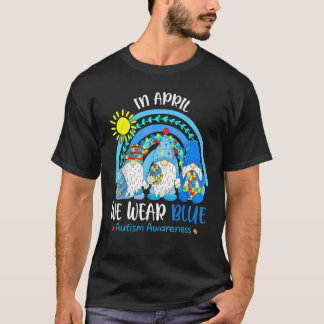 T-shirt In April We Wear Blue Autism Awareness Puzzle Rain