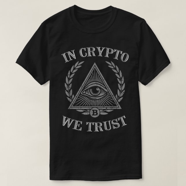 T-shirt In Crypto We Trust Emblem Design (Design devant)