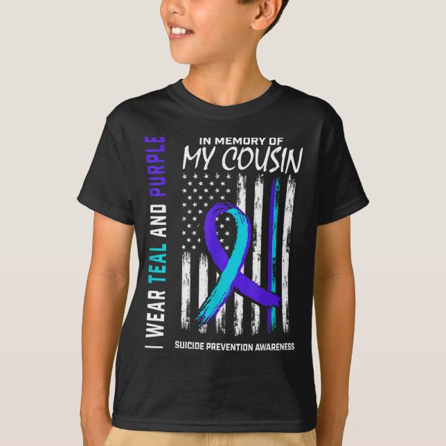 T-shirt In Memory Cousin Suicide Awareness Prevention Amer (Devant)