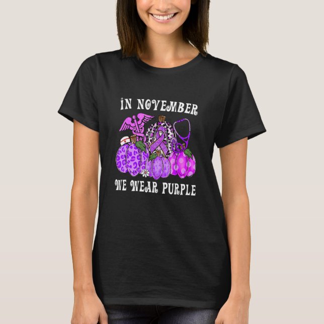 T-shirt In November Family We Wear Purple Pumpkin Epilepsy (Devant)