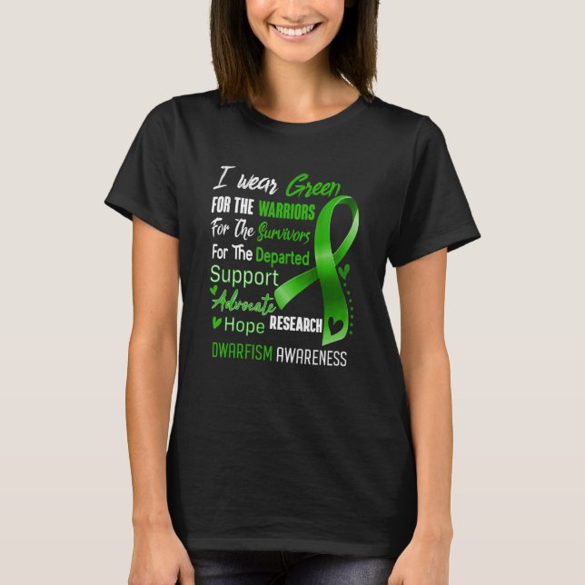 T-shirt In October I Wear Green For Dwarfism Awareness Gre (Devant)