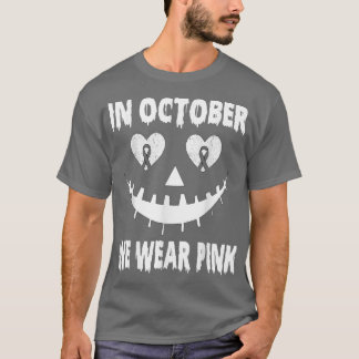 T-shirt In October We Wear Pink Breast Cancer Jackolantern