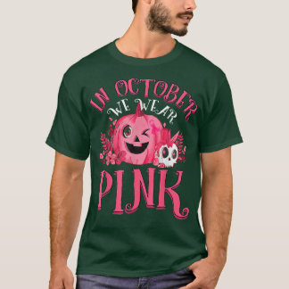 T-shirt In October We Wear Pink Breast Cancer Pumpkin Hall