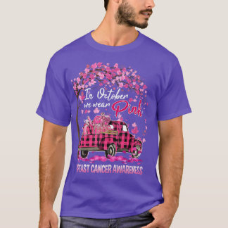 T-shirt In October We Wear Pink Ribbon Truck Leopard Breas