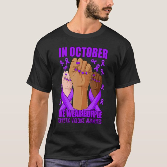 T-shirt In October We Wear Purple Domestic Violence Awaren (Devant)