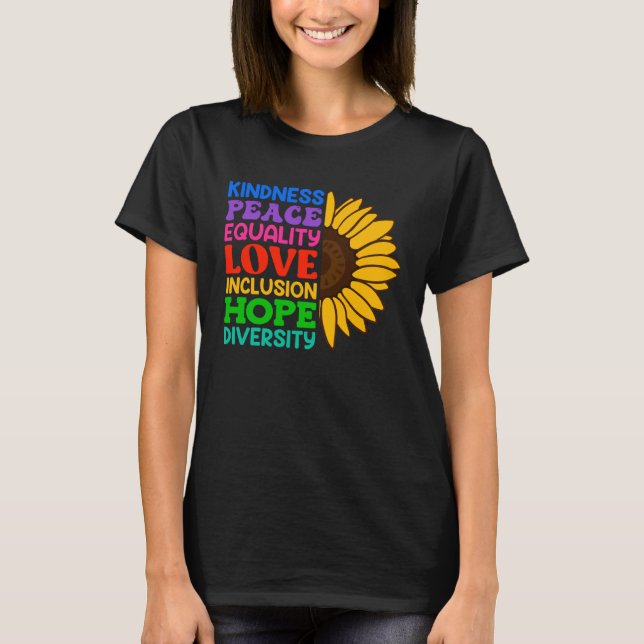 T-shirt Inclusion Acceptance Kindness Solidarity Awareness (Devant)