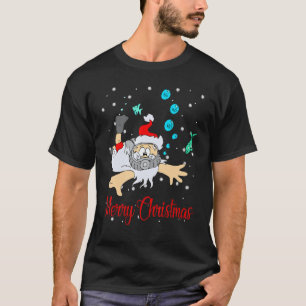 T-shirt Incroyable Joyeux Noël Cool Noël Santa Scuba