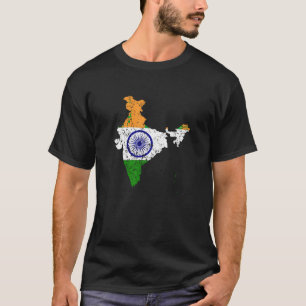 T-shirt Inde Carte du pays Drapeau Fierté indienne T Shirt