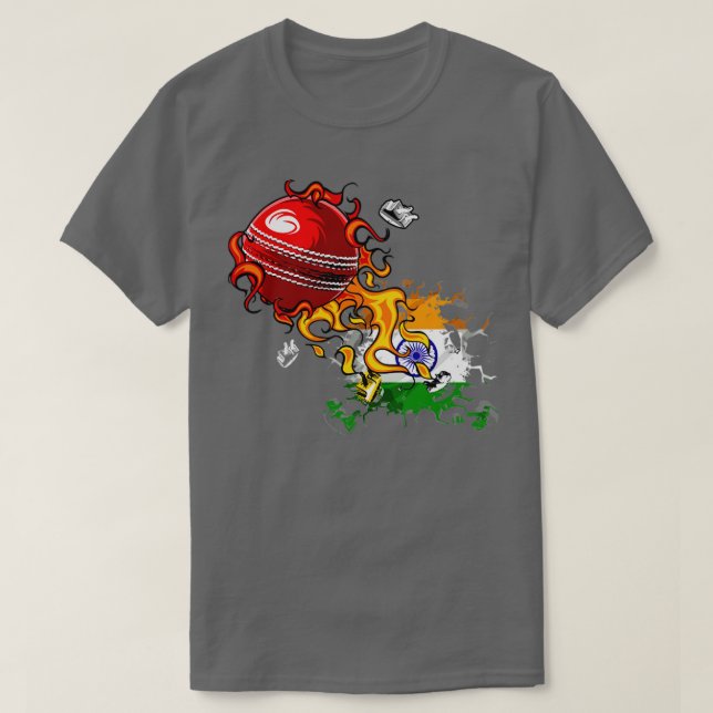 T-shirt Inde Cricket1 (Design devant)