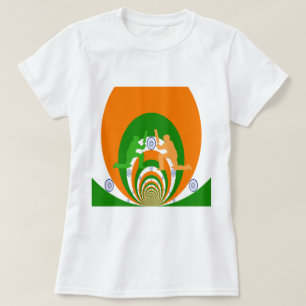 T-shirt Inde Cricket Spirit Design abstrait