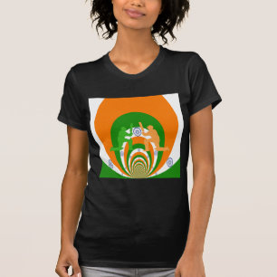 T-shirt Inde Cricket Spirit Design abstrait