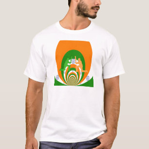 T-shirt Inde Cricket Spirit Design abstrait