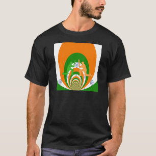 T-shirt Inde Cricket Spirit Design abstrait
