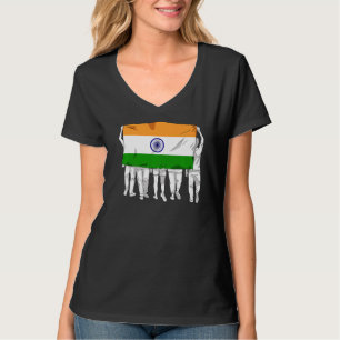 T-shirt Inde Fier Jour du Drapeau Hindi Pays Ashok Chakra 