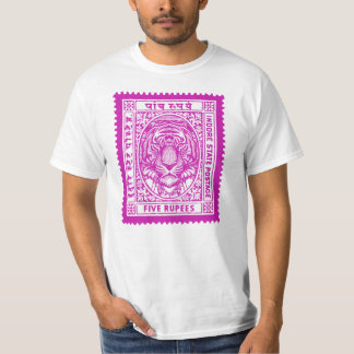 T-shirt Inde : le design des timbres, le tigre