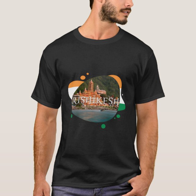 T-shirt Inde Souvenir Vacances Voyage Inde Rishikesh (Devant)