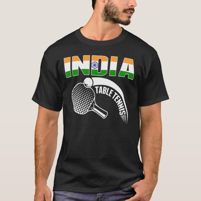 T-shirt Inde Tennis de Table Soutien Ping Pong Te (Devant)
