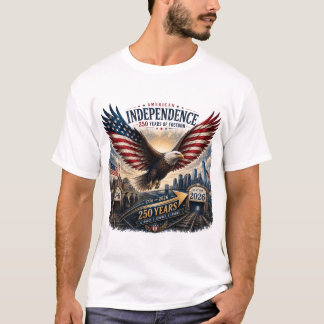 T-shirt Indépendance américaine 250 ans d'aigle de liberté
