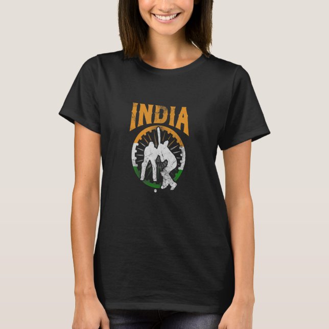 T-shirt India Cricket Player Indian Cricket Team Flag Dist (Devant)