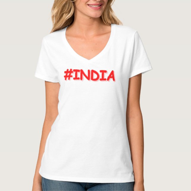 T-shirt "#India" Joli design. Commandez dès maintenant  (Devant)