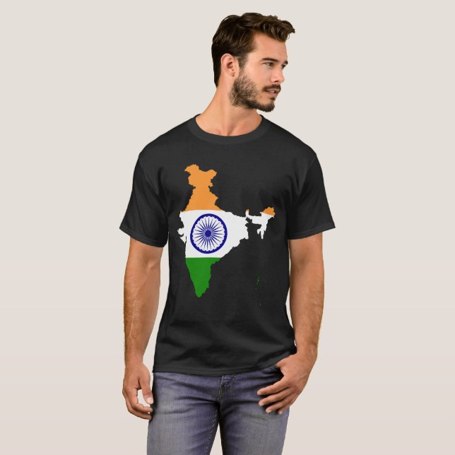 T-shirt INDIA Spécial Personnalisable Black Tourist (Devant entier)