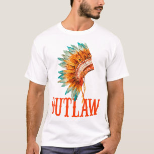 T-shirt Indian Outlaw Indian Headdress Native American Co