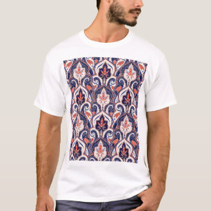T-shirt Indian Paisley : Médaillon Floral Sans Seamless.