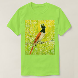 T-shirt Indian Paradise Flycatcher Jaune d'oiseaux tropica