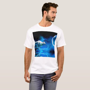 T-shirt Indian wolf and the full moon