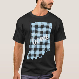 T-shirt Indiana Buffalo Plaid Home État Pays Bleu Ouest