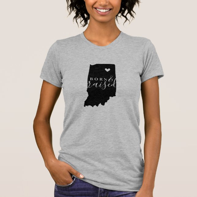 T-shirt Indiana est née et a grandi dans l'état Tee (Devant)