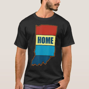 T-shirt Indiana Home State Retro Bean Bag Skyline