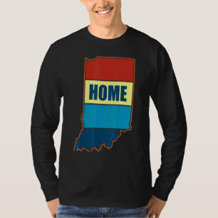 T-shirt Indiana Home State Retro Bean Bag Skyline