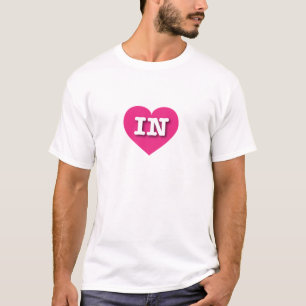 T-shirt Indiana Hot Pink Heart - I love IN