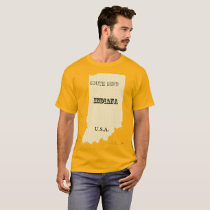 T - Shirt - Indiana Karte mit Stadt