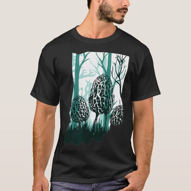 T-shirt Indiana Map Morel Chasse aux champignons Morel (Devant)