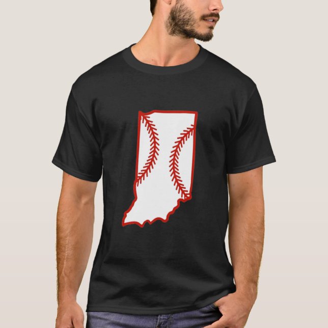 T-shirt Indiana State Outline Stitch (Devant)