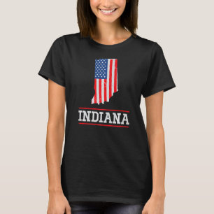 T-shirt Indiana US Flag États-Unis Silhouette Indiana Souv