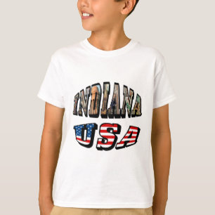 T-shirt Indiana USA - Drapeau et texte de la photo