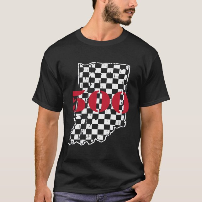 T-shirt Indianapolis Indiana State 500 voiture de course e (Devant)