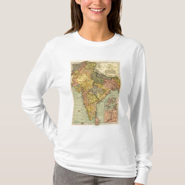 T-shirt IndiaPanoramic MapIndia (Devant)