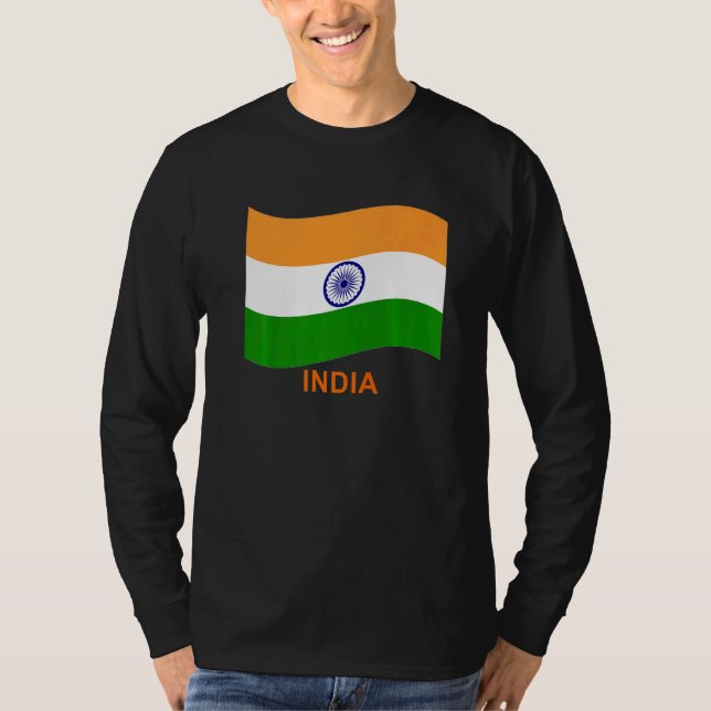 T-shirt India's Bharat Indian Waving Flag   (Devant)