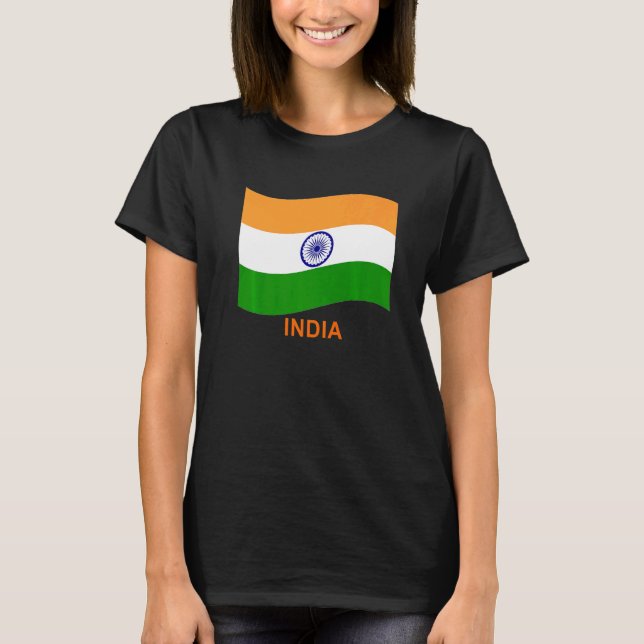 T-shirt India's Bharat Indian Waving Flag   (Devant)