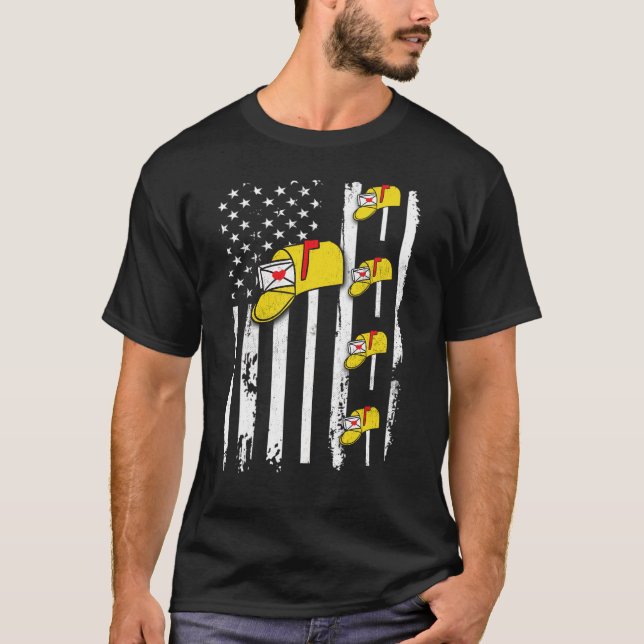 T-shirt Indicateur américain du collaborateur postal vinta (Devant)