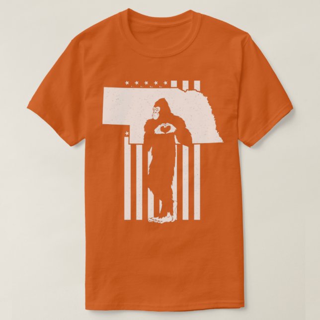 T-shirt Indicateur américain Nebraska Bigfoot1 (Design devant)