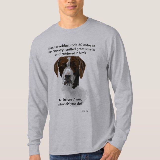 T-shirt Indicateur aux cheveux courts allemand, défi de (Devant)