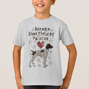T-shirt Indicateur aux cheveux courts allemand géométriq