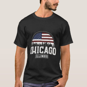 T-shirt Indicateur Chicago Skyline Chicago Illinois Usa